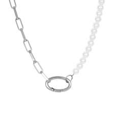 iXXXi Collier Square Chain Pearl edelstahl (45cm)