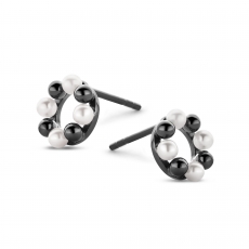 SPIRIT ICONS Gem Ohrstecker silber grau rhodiniert mit Süßwasserperlen