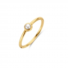 SPIRIT ICONS Pearl Ring silber vergoldet glänzend mit Süßwasserperle