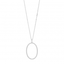 EmilyNor Halskette 60+10cm/ Ø 25mm rhodiniert silber