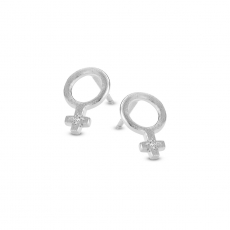 SPIRIT ICONS She Ohrstecker matt silber mit Diamant 0,01ct Wvs ~Auslaufmodell~