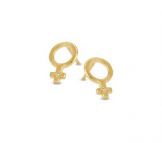 SPIRIT ICONS She Ohrstecker matt silber vergoldet mit Diamant 0,01ct Wvs ~Auslaufmodell~