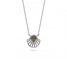 SPIRIT ICONS Shell Kette 45cm silber grau rhodiniert