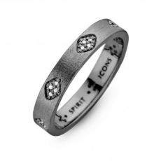 SPIRIT ICONS Shine Ring silber grau rhodiniert