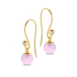 SPIRIT ICONS Figaro Ohrhänger pink 6mm silber vergoldet