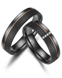 Black Titanium Modell Damenring D-BT-04 (mit Zirkonia auswählbar)