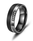 Black Titanium Modell Damenring D-BT-07 (mit Zirkonia auswählbar)