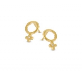 SPIRIT ICONS She Ohrstecker matt silber vergoldet mit Diamant 0,01ct Wvs ~Auslaufmodell~