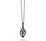 SPIRIT ICONS Leaf Kette 45cm silber grau rhodiniert