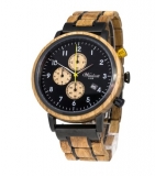 Chronograph GIN Gold Black mit Holzband