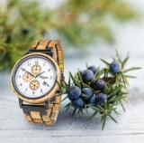 Chronograph GIN Gold Black mit Holzband